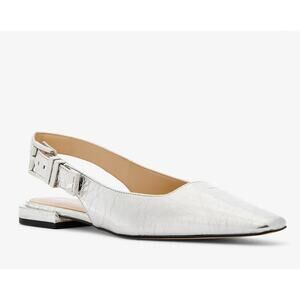 MICHAEL Michael Kors 'Darrington' Women's 8.5 Silver Slingback Pump Shoe Heel